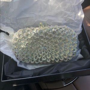 Peacock Premium Rhinestone Evening clutch purse